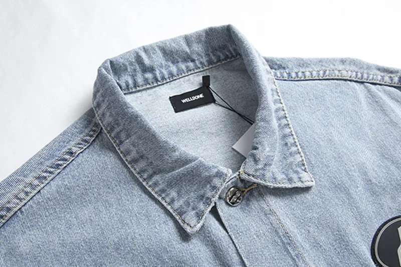 Новинка 2021 мужские классические бейсбольные пальто и куртки Welldone из денима с