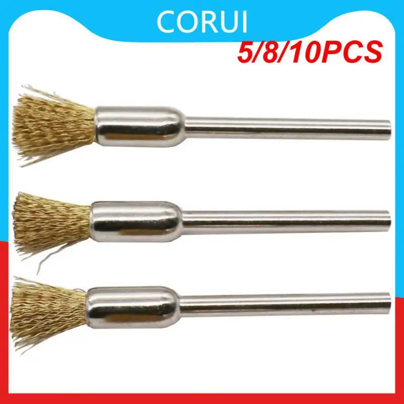 

5/8/10PCS 3mm Abrasive Brush Polish Metal Polishing Brush Scaling Remove Burrs Scaling Brush Polishing Supplies Brass Wire Brush