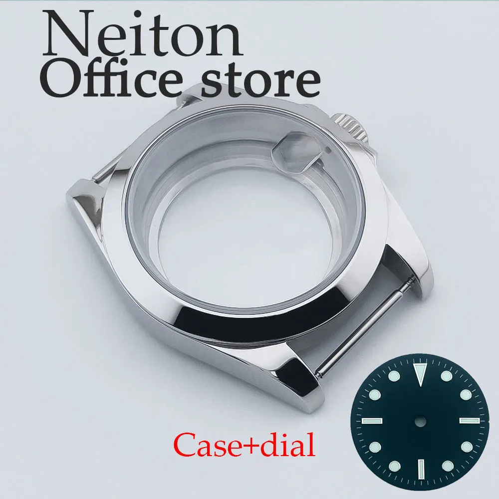 NEITON 39 мм серебряный корпус часов с сапфировым стеклом подходит для механизма NH35