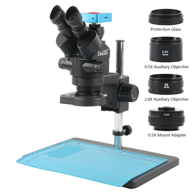 

Тринокулярный стереомикроскоп с увеличением 7-45x 3,5x-90X, видеокамера 55MP 4K HDMI USB, лабораторный стоматологический детектор для пайки и ремонта