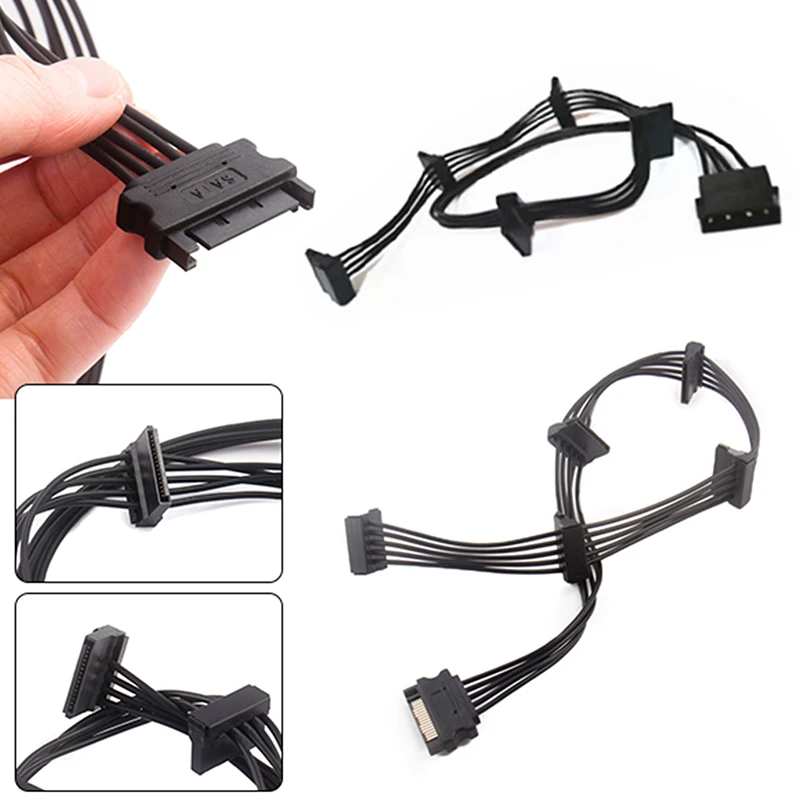 

SATA/4PIN Power Supply Splitter Cable Hard Drive 1 Male To 5 Female Extension Power Cord for DIY PC Sever