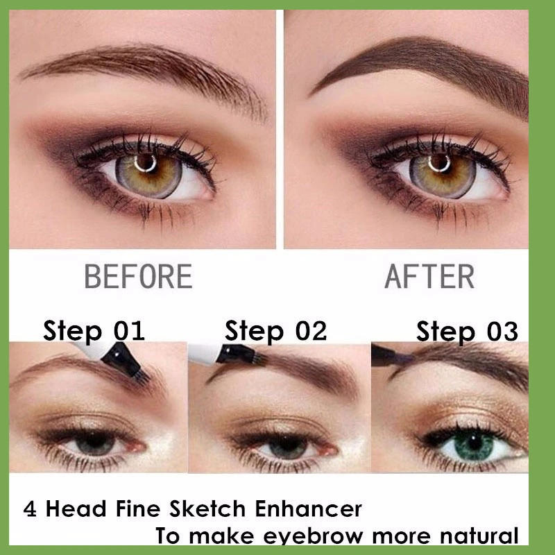 

Новинка, карандаш для бровей с четырьмя зубцами, кисть для бровей, жидкий водостойкий длинный карандаш для бровей, тени для бровей fr