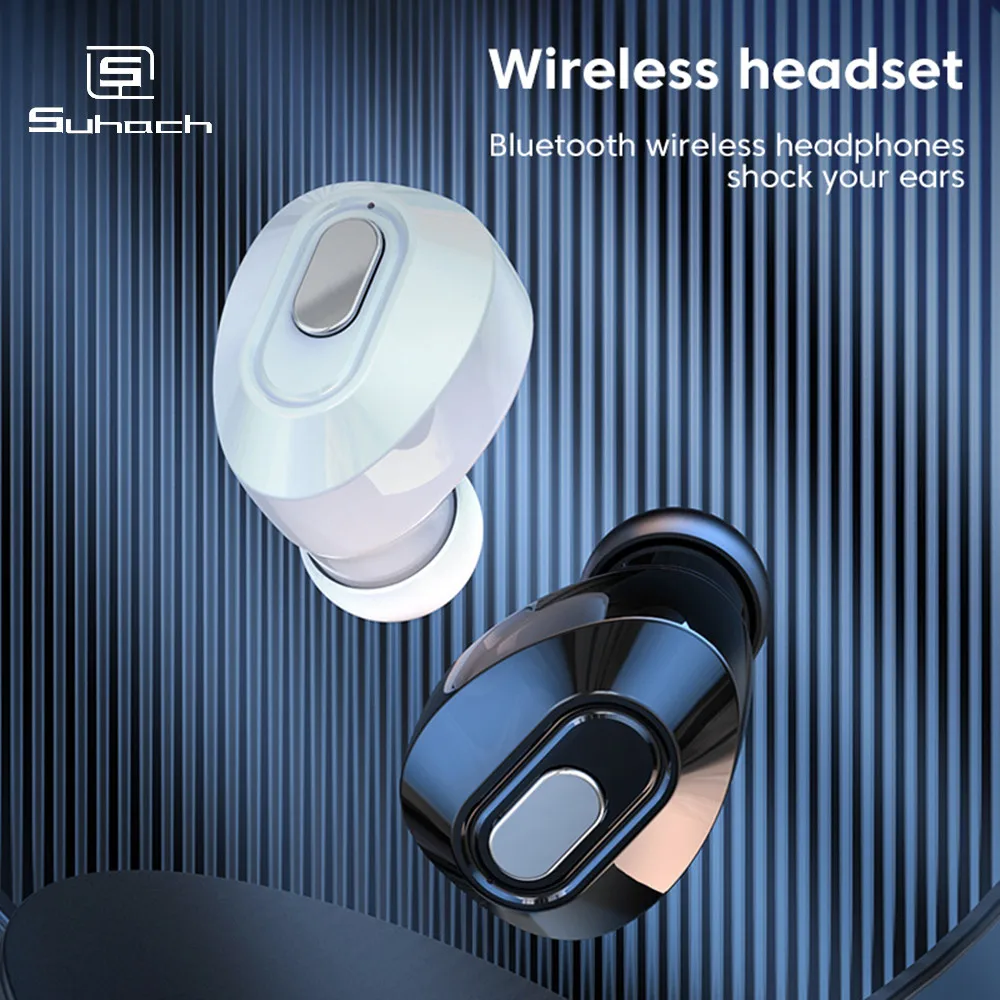 

Наушники Bluetooth 5,3, гарнитура, водонепроницаемые беспроводные мини-наушники, гарнитура с кнопкой управления для Huawei, Xiaomi