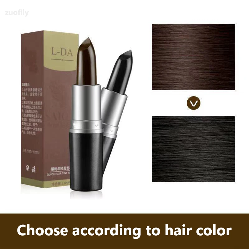 3.8g Black Brown Disposable Hair Dye, Instant Grey Root Covers Hair, Dark Brown Cream Stick Temporarily Covers Gray Hair