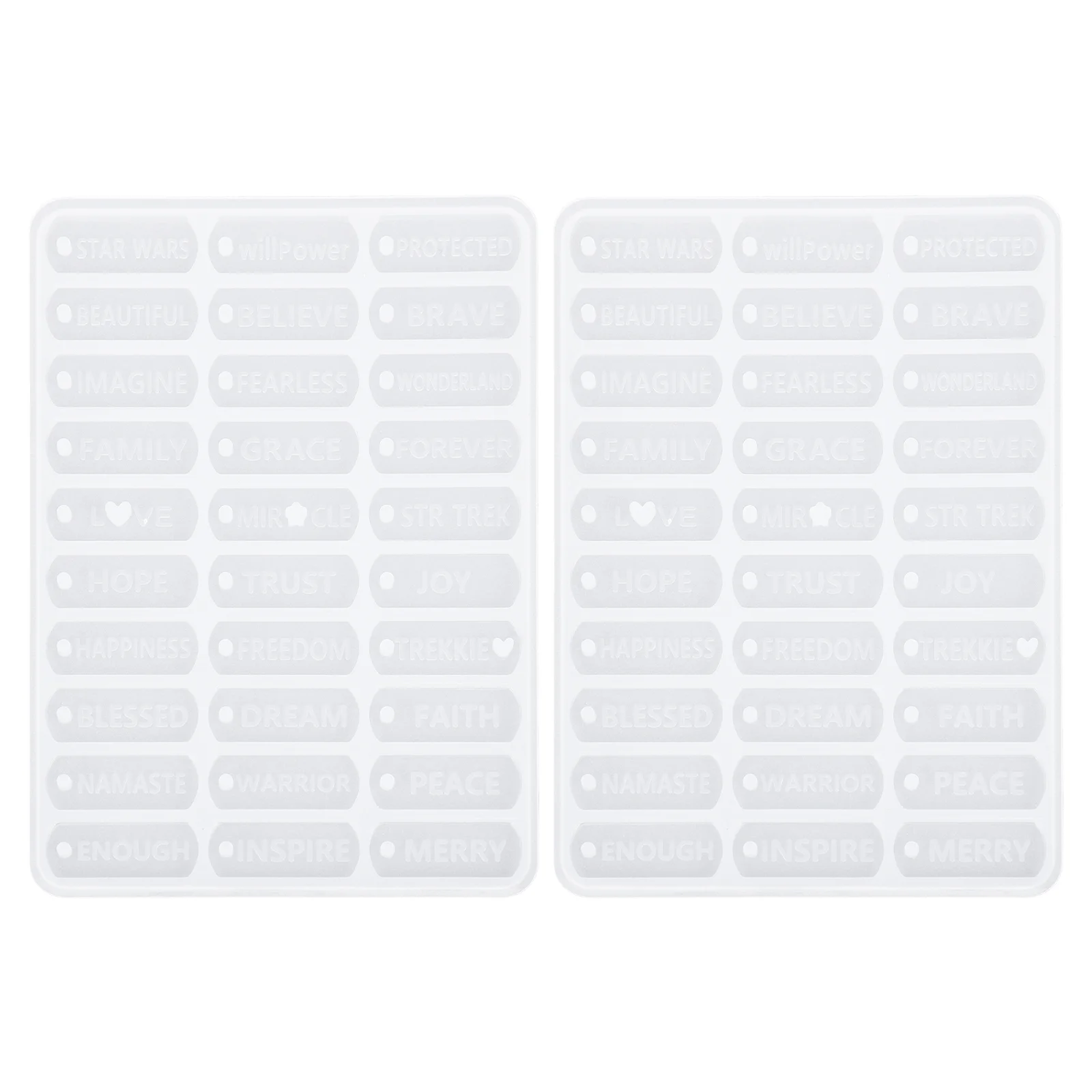 

2 Pcs Chocolate Silicone Molds Inspirational Hang Tag Pendant Casting Decorate Keychain Making Motivational Charms