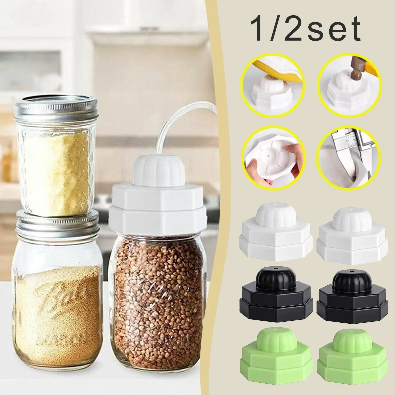 

Универсальный вакуумный герметик для банок Mason Jar, вакуумный герметик для консервирования банок, герметик для обычных и широких банок Mason ...