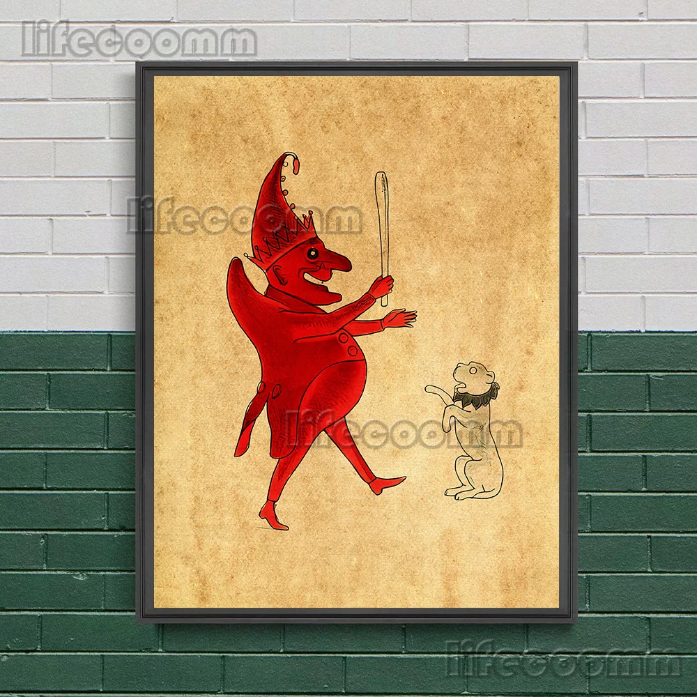 Настенная Картина на холсте Witch Keleton And King с абстрактным изображением ужасный