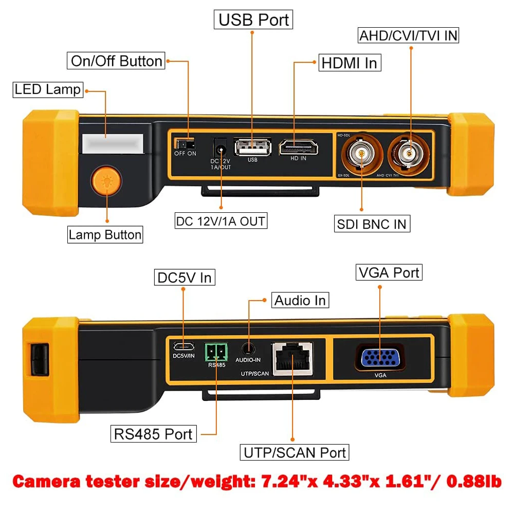 Awapow HD-3200 Plus 5-дюймовый TFT-ЖК-экран CCTV камера тестер монитор Поддержка 4K 8MP CVI TVI AHD SDI
