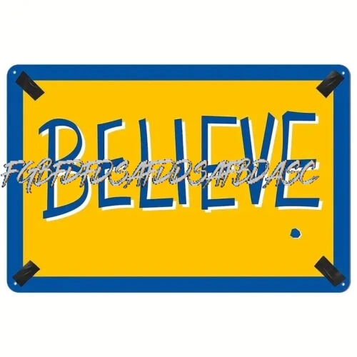 Металлическая вывеска Believe 12 x 8 мотивационный настенный художественный декор для