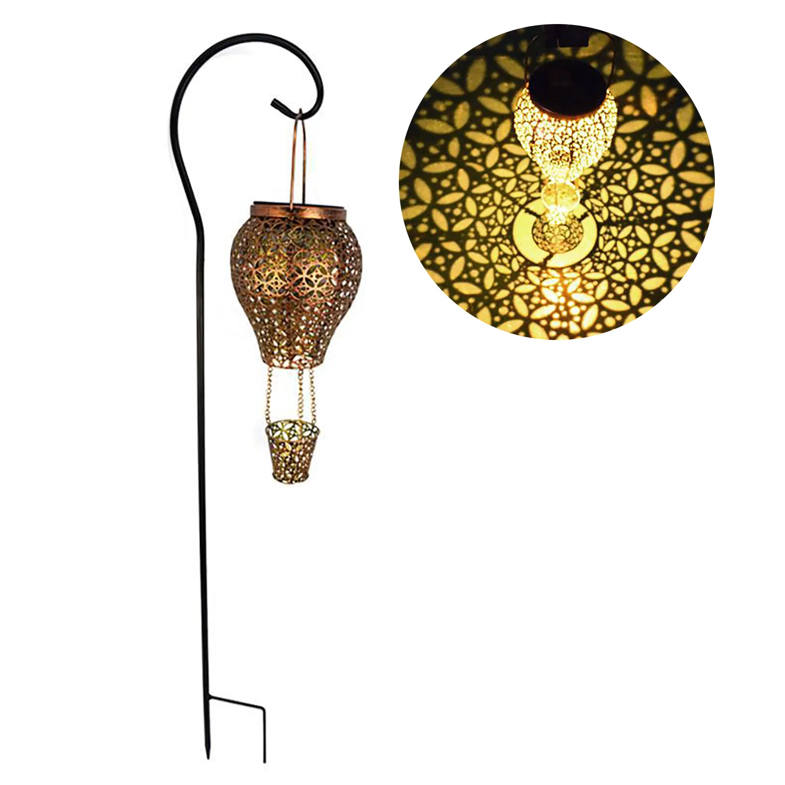 

Creativie светильник на солнечной батарее, кованый железный полый фонарь, садовая декоративная лампа с кронштейном, уличный Декор