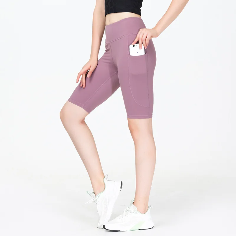 

2022 Yoga Shorts Women Leggings Fitness Clothing Summer Sportwear Sport Five Points Pants Running High Waist Pocket Elasticity