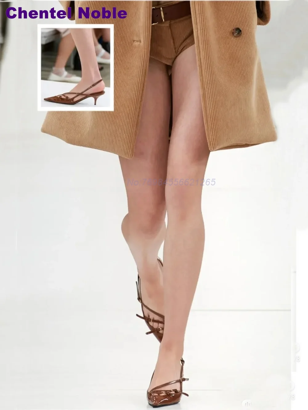 Туфли-лодочки женские на ремешках с острым носком из натуральной кожи