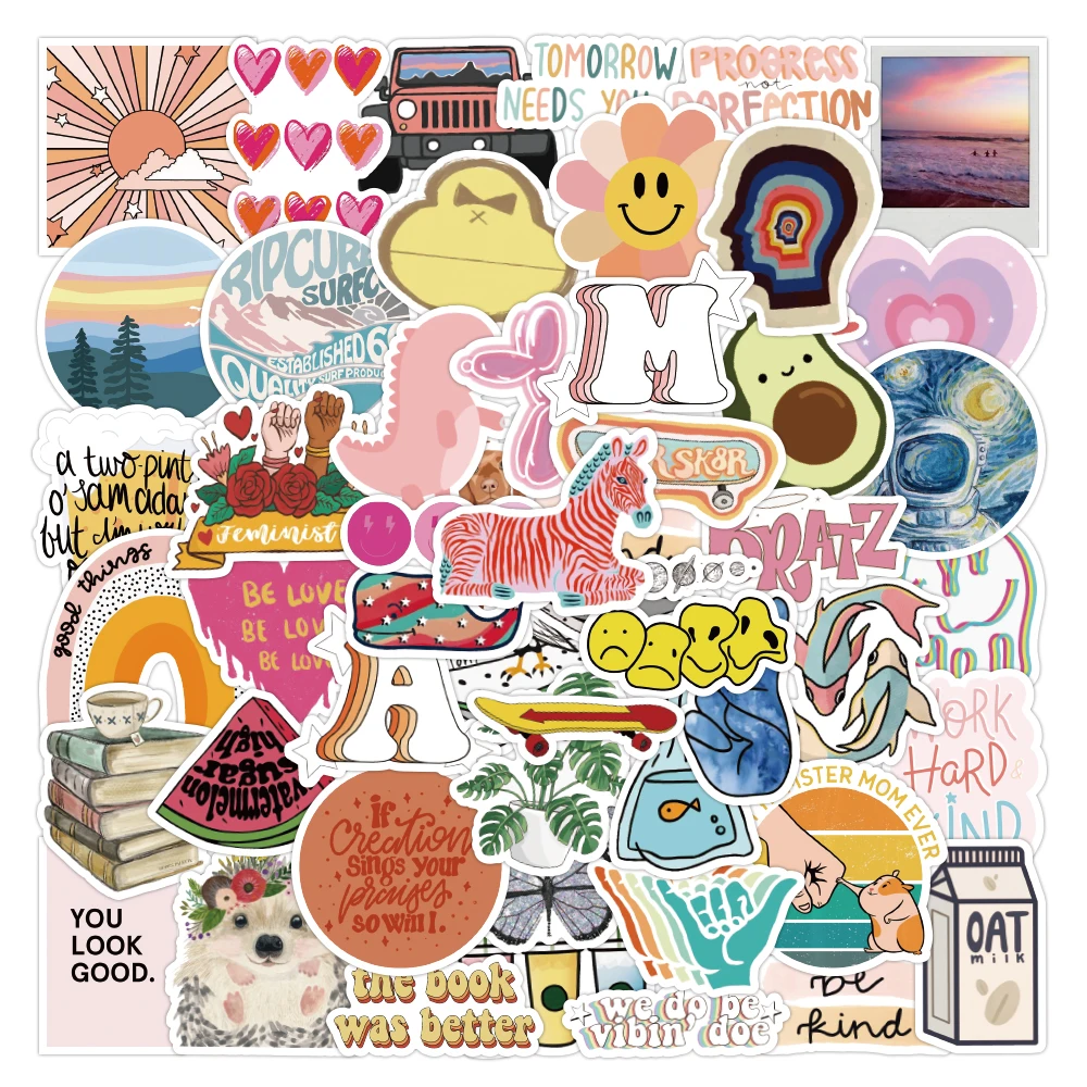 

50PCS Cartoon Cute Stickers Landscape Art Animals Baby Scrapbook For DIY Laptop Skateboard Guitar Waterproof Decals Wholesale