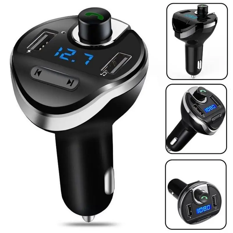 

Автомобильный Fm-трансмиттер T20, Bluetooth 4,0, MP3 модулятор, автомобильное зарядное устройство QC3.0, два USB-порта, экран в строчку, режим EQ