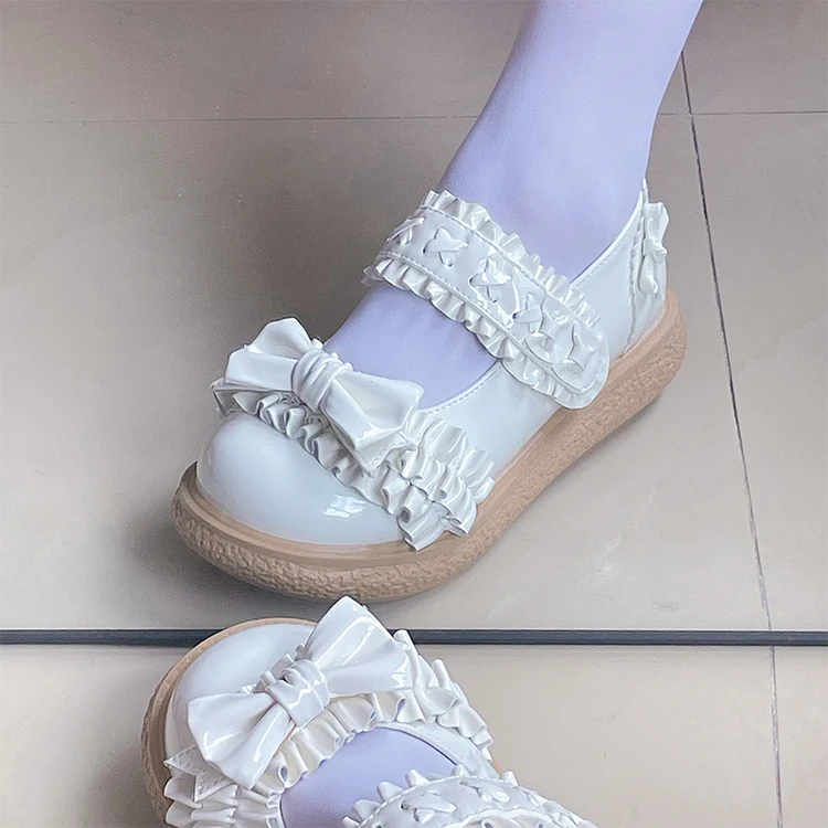 Студенческие туфли Мэри Джейн Kawaii Lo женские милые на плоской подошве в стиле