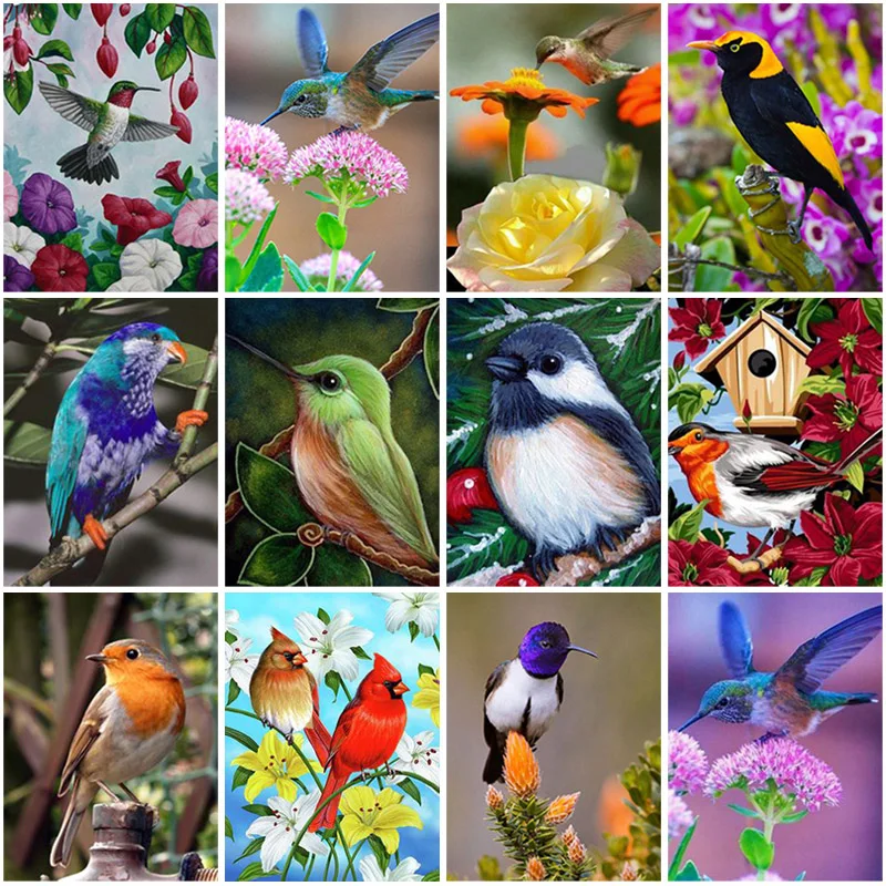 

DIY Bird 5D Diamond Painting Full Square Drill Rhinestone Animal Diamond Embroidery Cross Stitch Mosaic Wall Art Home Decor Gift