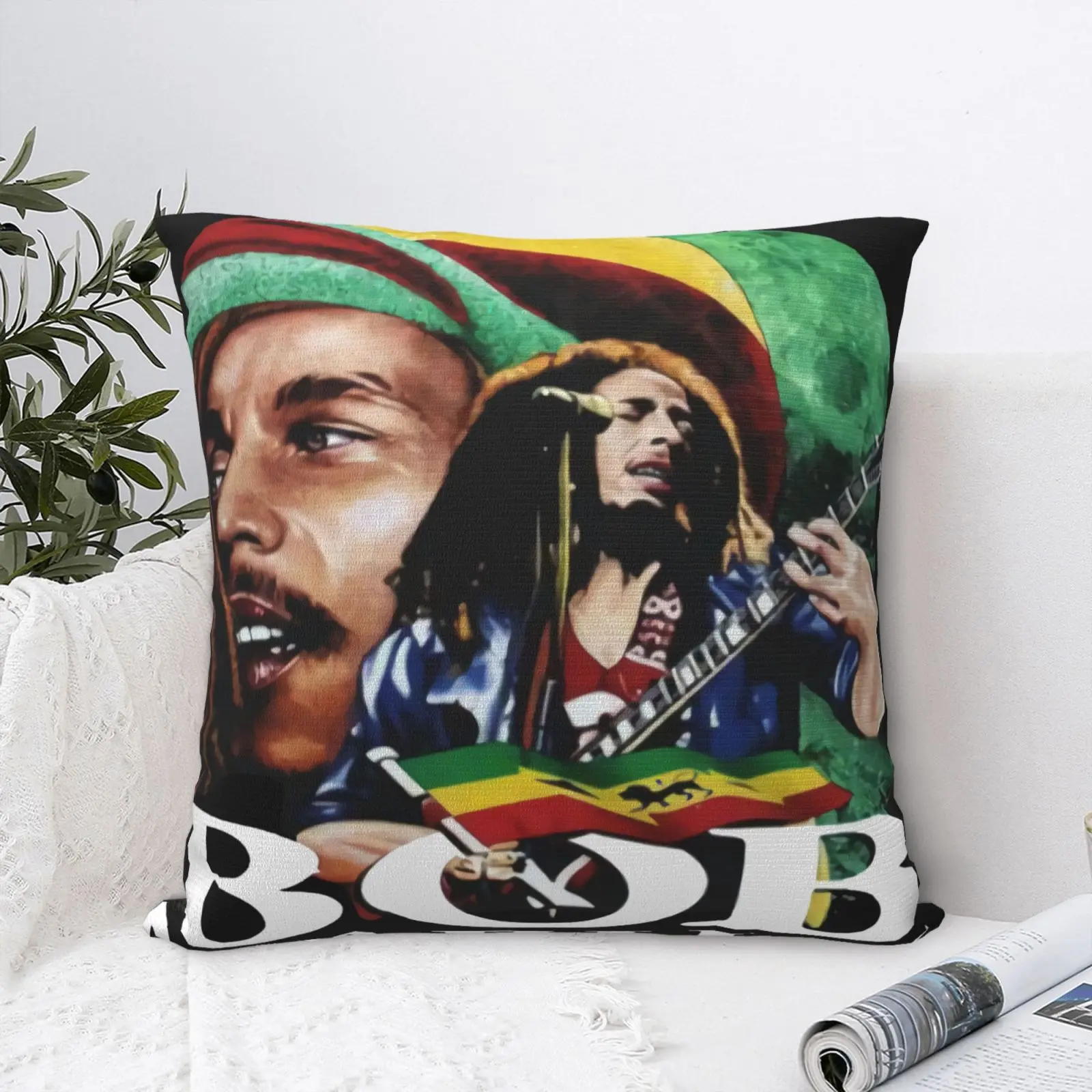 

Декоративная наволочка с рисунком Боб Марли, легенда регги, декоративная наволочка, кавайная декоративная подушка, большие подушки