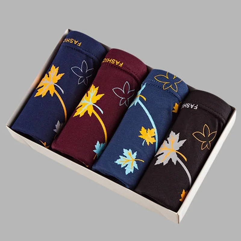 

Трусы-боксеры мужские 4 шт., хлопковые шорты-боксеры, пикантный комплект, нижнее белье со средней талией