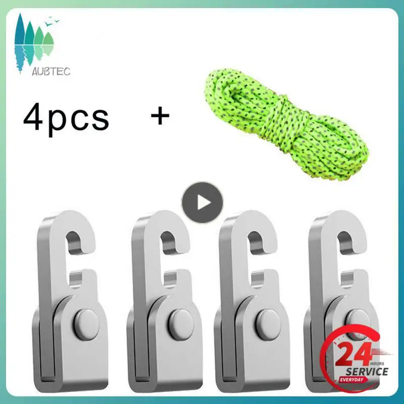 

Automatic Lock Hook Self-locking Free Knot Easy Tighten Rope Kit For Camping Tent AccessoriesHooks With5m Rope
