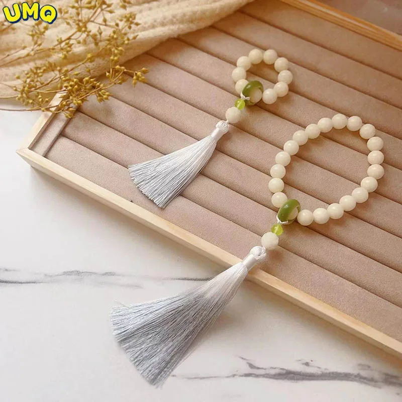 

the New Natural Bodhi Root Bracelet Is Held by Men and Women with Running Rings Tassels Beads Students' Twisted Around Fingers S
