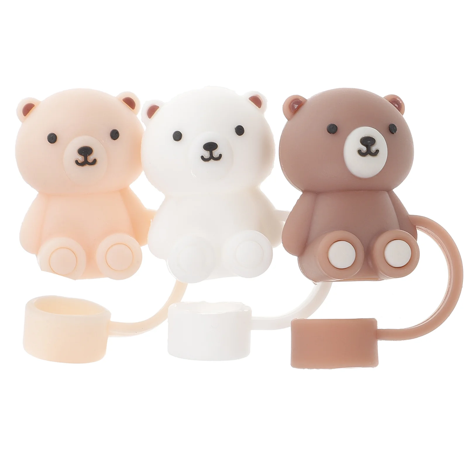 

3 Pcs Silicone Straw Cover Tips Protector Suction Cups End Straws Lid Plugs Stopper Silica Gel Lids