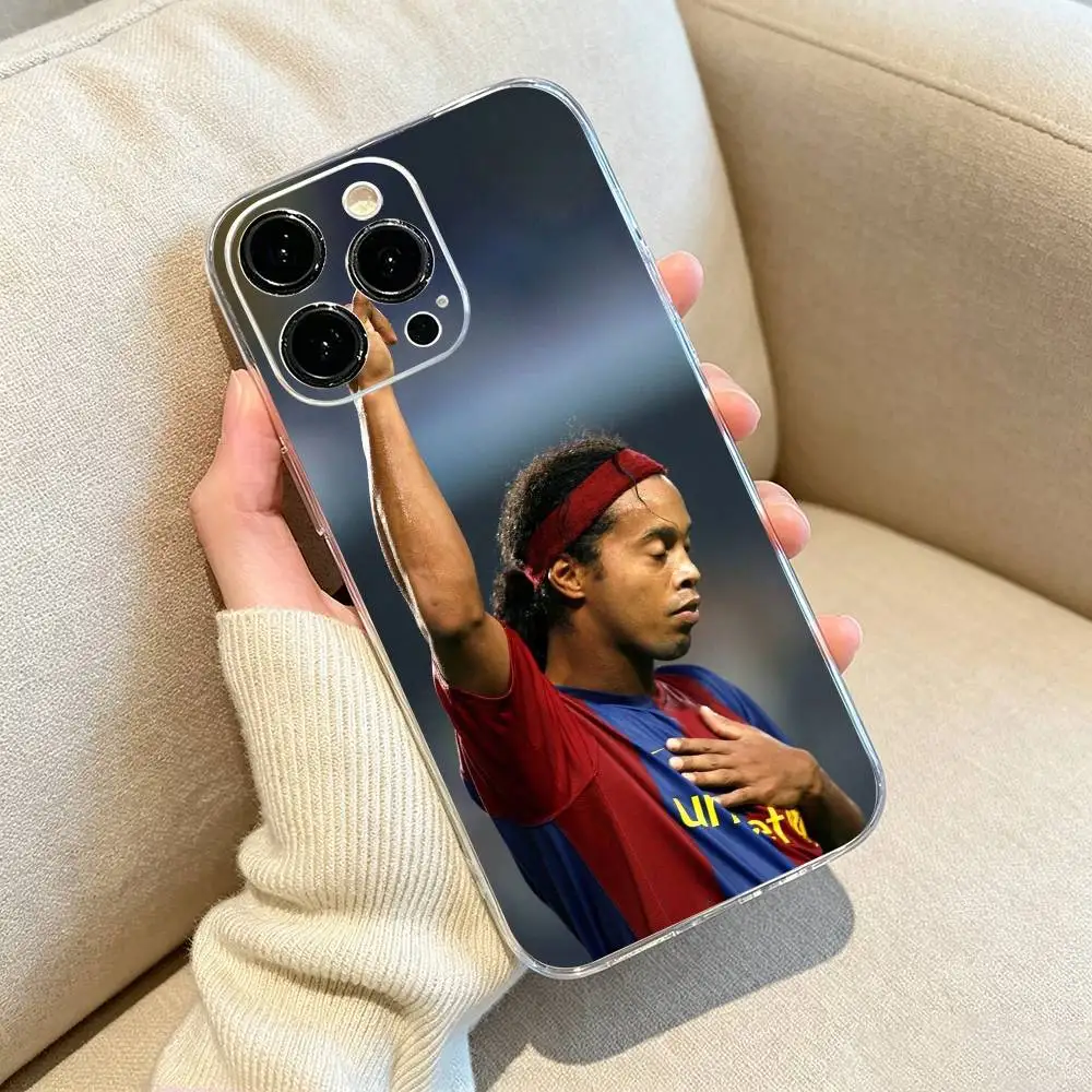 Фото Чехол для телефона Ronaldinho football 10 для iPhone 17, 16, 15, 14, 13, 12, 11, Pro Max, 16/15/14 Plus, прозрачный чехол. №4