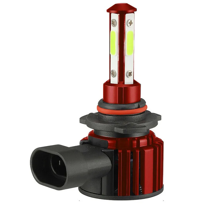 

F8 4-Sides Glow LED Car Headlight Automobile LED Lamp Upgrade Section Universal Car Headlight Red 9005