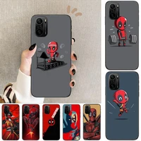 marvel avengers deadpool phone case for xiaomi redmi poco f1 f2 f3 x3 pro m3 9c 10t lite nfc black cover silicone back prett mi
