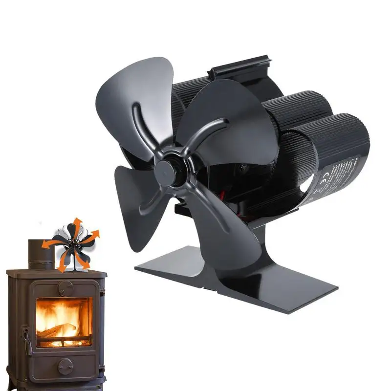 

Thermoelectric Stove Fan 4-Blade Heat Powered Stove Fan Wood Stove Fan Heat Powered Fireplace Fan For Gases/Pellet/ Efficient