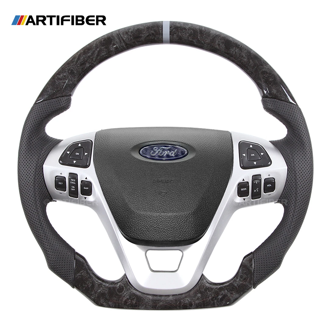 

100% Real Carbon Fiber Steering Wheel for Ford