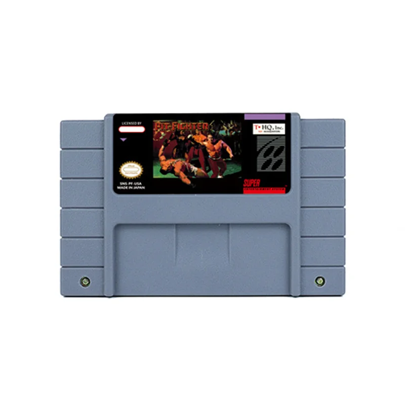 

Pit-Fighter Action Game for SNES 16 BitRetro Cart Children Gift