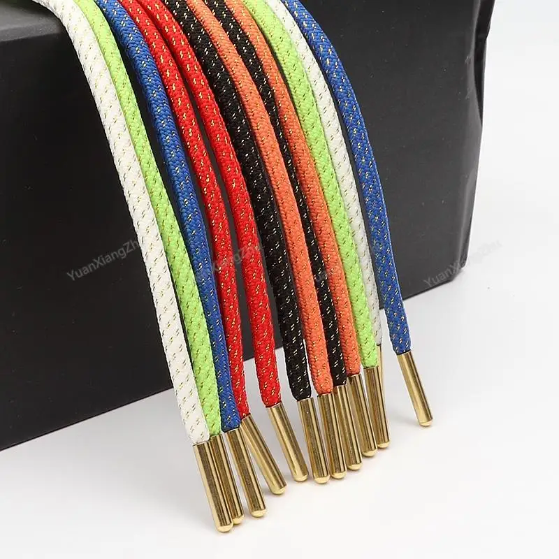 

New Round Shoelaces Sneakers Shoelace Quality Metal Head Laces for Shoes Diameter 0.45cm 100/120/140/160cm 1Pair Shoestrings