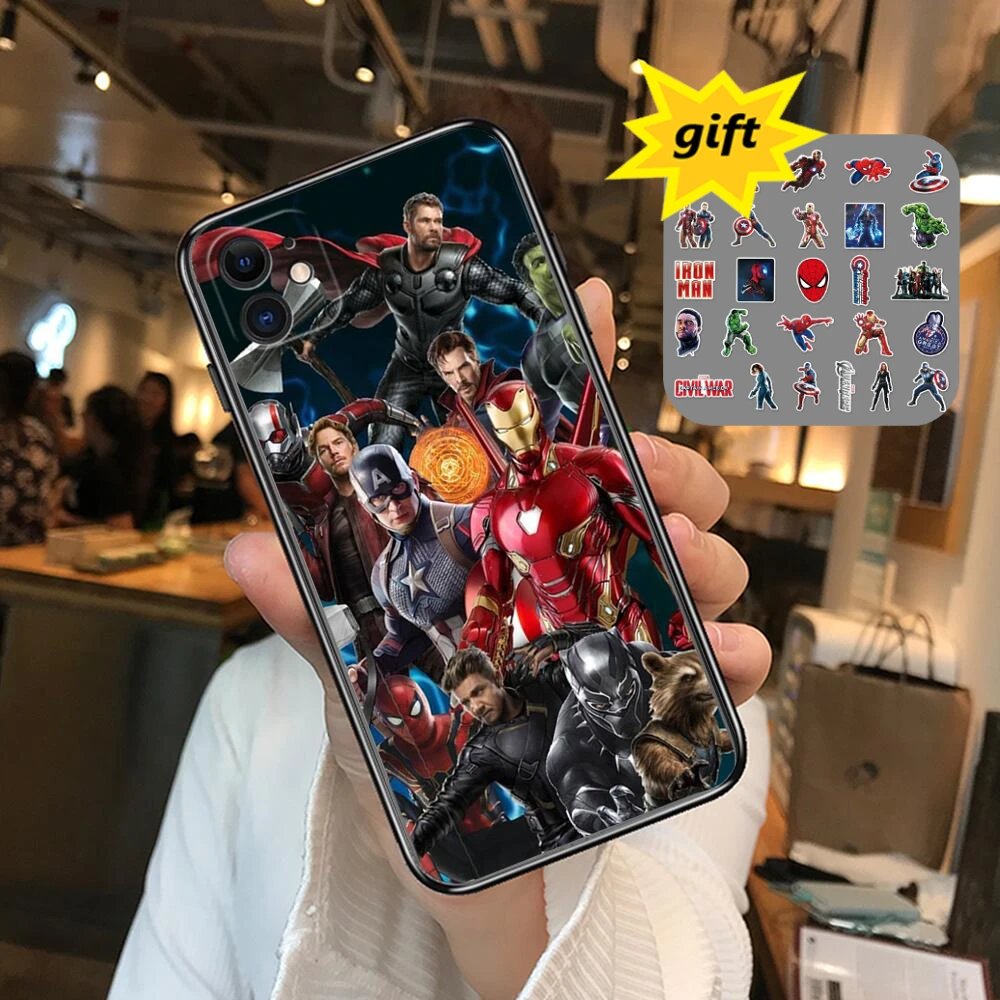 

Avengers Marvel celulares Phone Case For xiaomi redmi 11 Lite pro Ultra 10 9 8 MIX 4 FOLD 10T Black Cover Silicone Back Prett