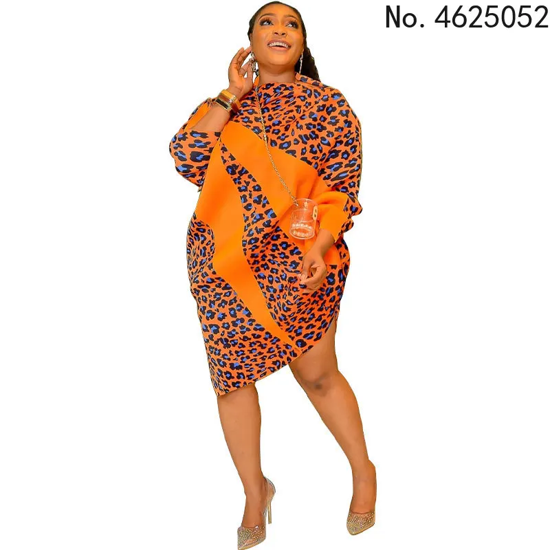 

Африканские платья для женщин, летние сексуальные африканские женские платья с длинным рукавом и леопардовым принтом, Платье До Колена, афр...