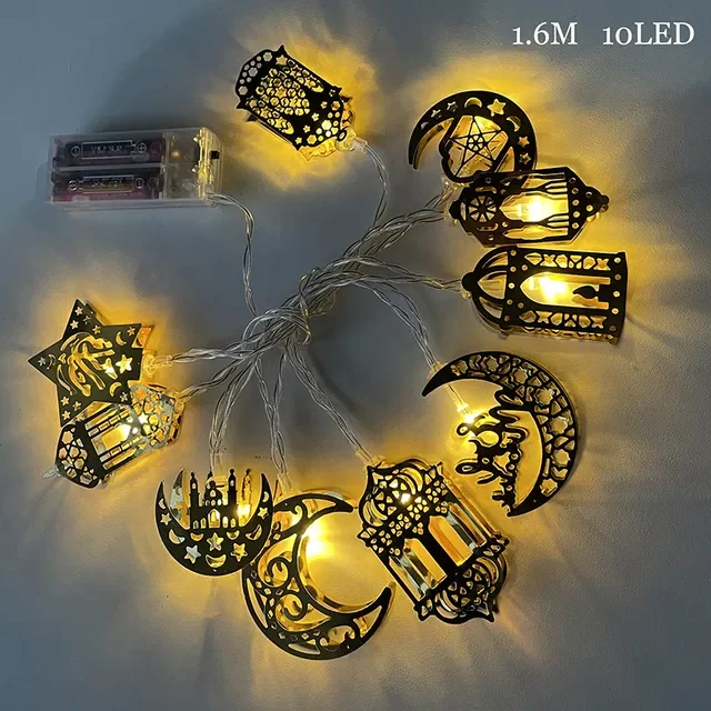 

New in 2022 Lights Decoration Moon Star Led String Lights EID Mubarak Decor For Home Eid al-Fitr Event Party Deco Ramadan Kareem
