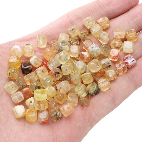 Двухцветные акриловые бусины 6x6 мм  (40 шт)