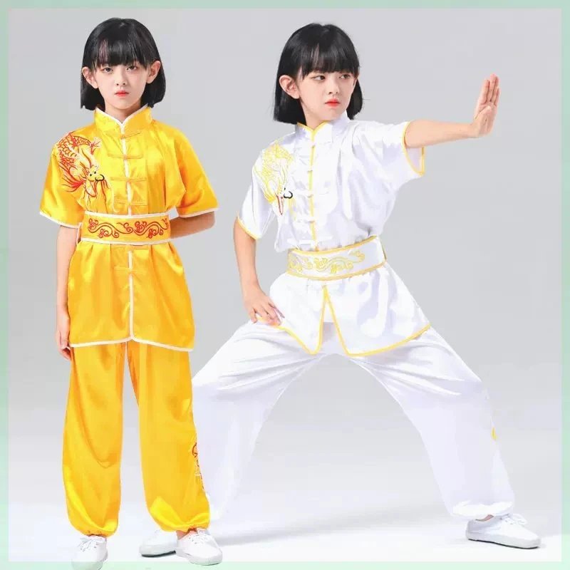 Традиционный китайский костюм кунг-фу 2024 Детская форма с вышивкой дракона
