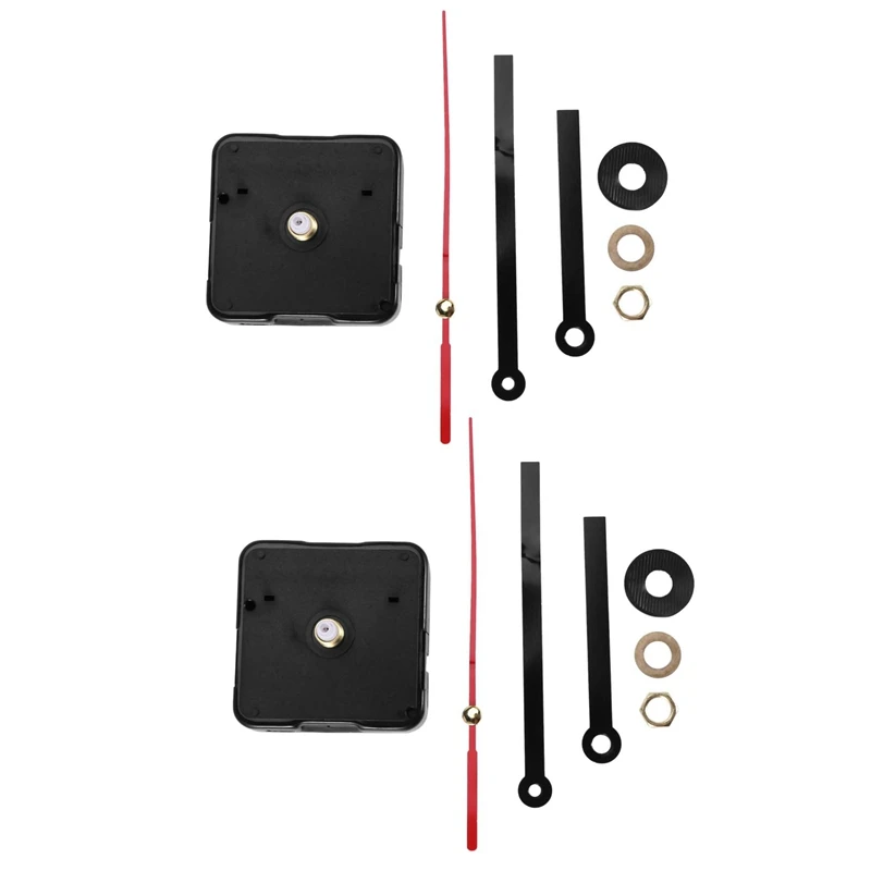 

2X Quartz Clock Movement Mechanism DIY Repair Parts Black + Hands