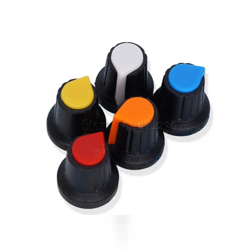 

1000Pcs WH148 Potentiometer Switch knob Cap Plastic Knob Plum Handle 15X17mm AG2 Handle 6MM BLACK RED YELLOW ORANGE WHITE