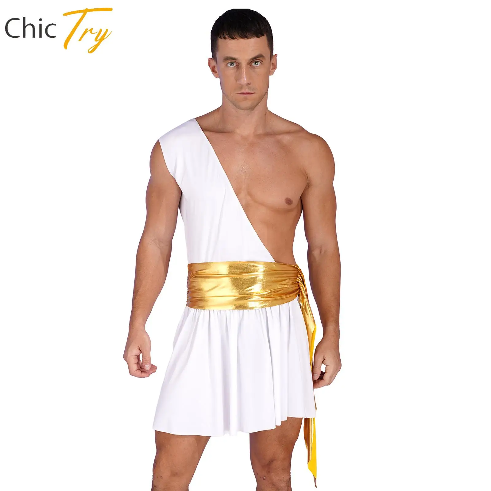 Mens Roman Gladiator Costume Ancient Greek God Halloween Cosplay Armor ...