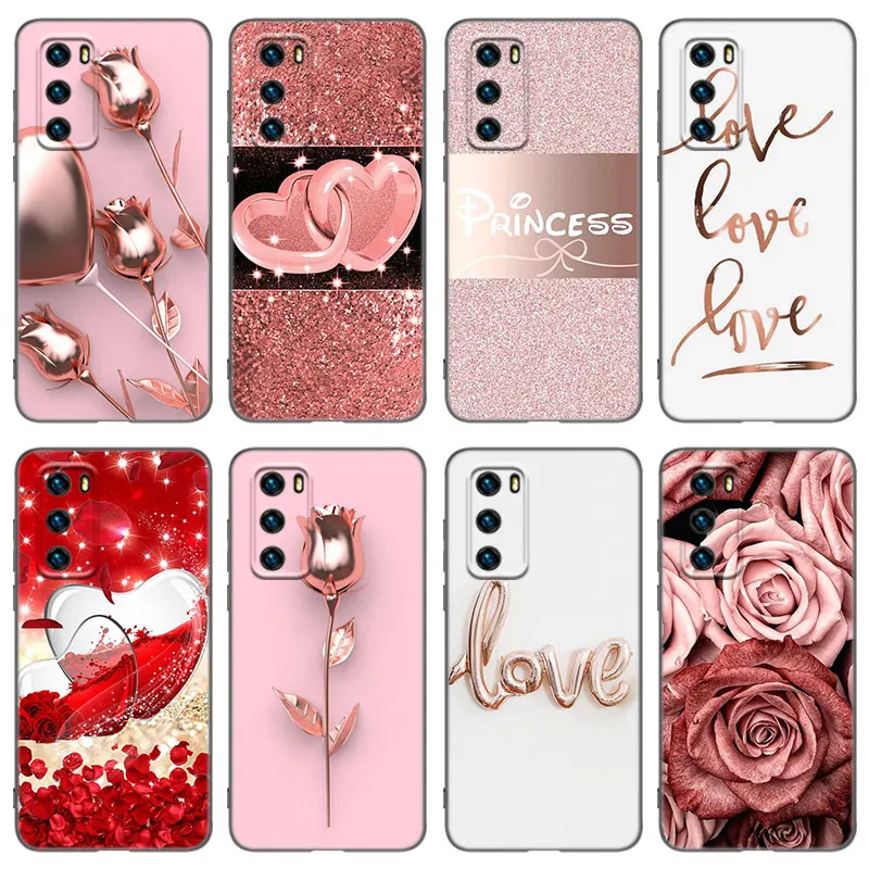 

Чехол цвета розового золота для телефона Huawei P20 P30 P40 P50 P Smart Z S Pro P8 P9 P10 Lite 5G E 2017 2018 2019 2020