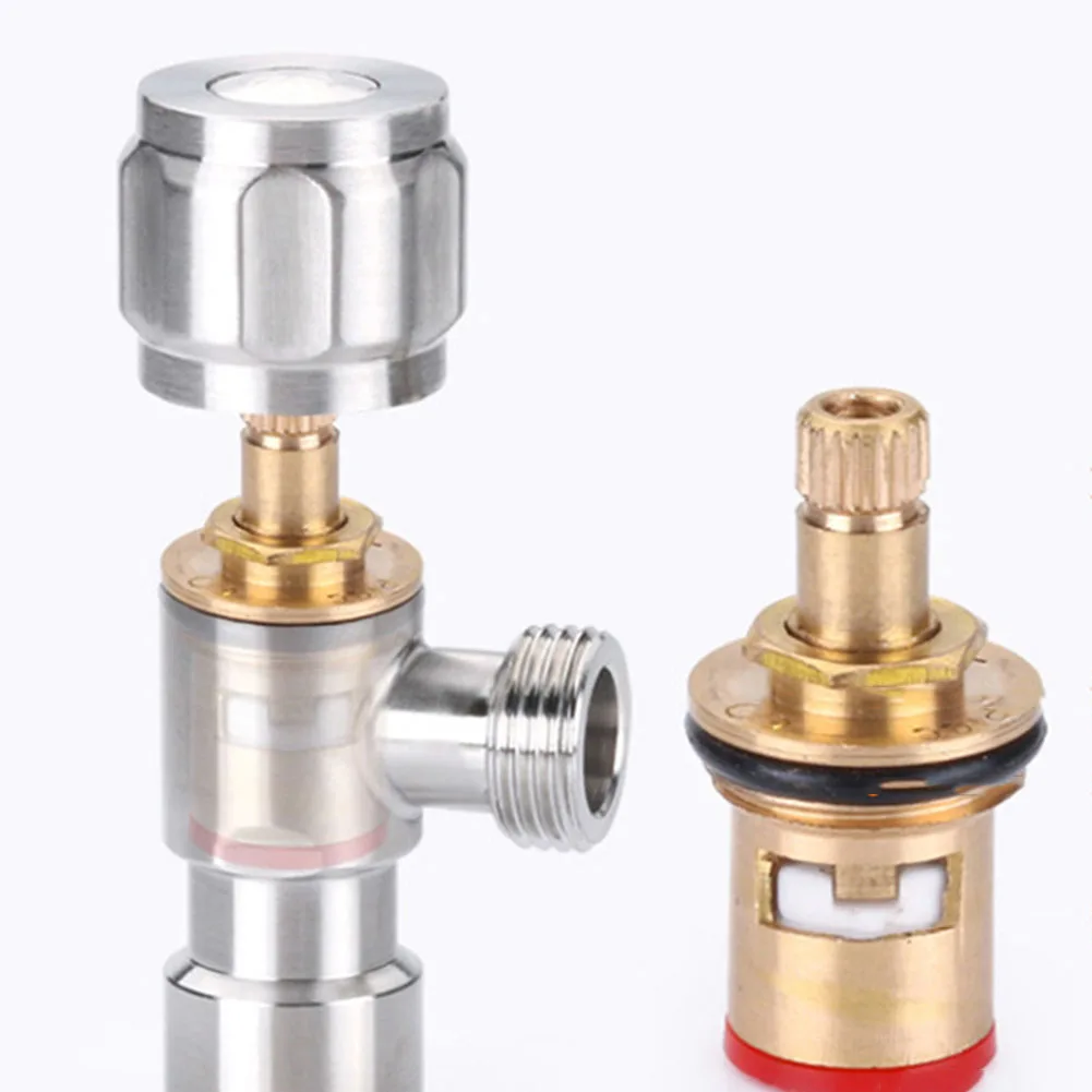 

Stainless Steel Hot ＆ Cold Inlet Valve Bathroom Faucet Stop Valve Kitchen Sink Basin Triangle Valve Water Pressure Regulator