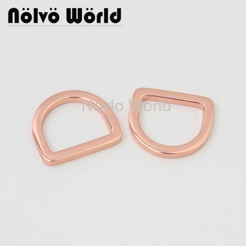 

10-50pcs 5 Colors Rose gold 21mm d ring belt rings hardware 3/4" metal durable Dee rings for sewing wholesale