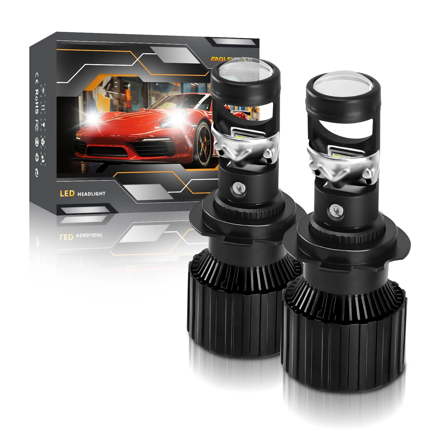 

Светодиодный проектор Chftsoan H4, мини-фара Len, автоматическая лампа накаливания Canbus 1200 Вт, дальний/ближний свет H7 H11 9005 9006, турбо-фара 10-32 В