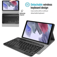 for samsung galaxy tab a7 lite 8 7 keyboard case sm t220 sm t225 detachable bluetooth compatible keyboard flip leather cover