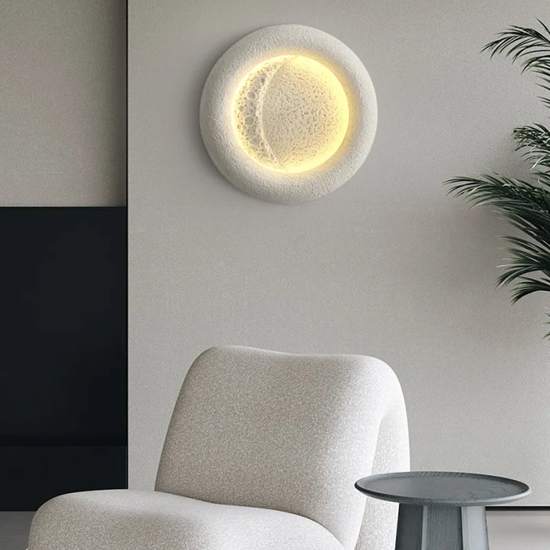 Потолочный светильник в виде Луны креативное освещение wabi sabi кремовый Бриз