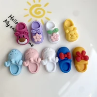20pcs kawaii simulation slippers flat back resin cabochon scrapbooking phone shell patch kids toy diy home art decor accessories