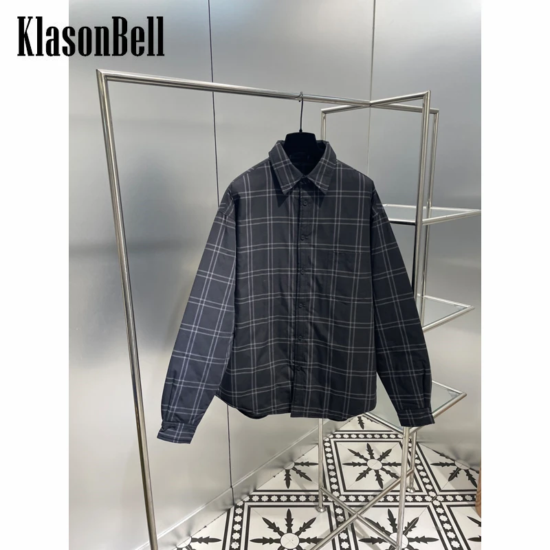 

12,14 KlasonBell клетчатая вышивка с буквами стеганая подкладка с ромбиками свободная теплая парка средней длины Женская куртка
