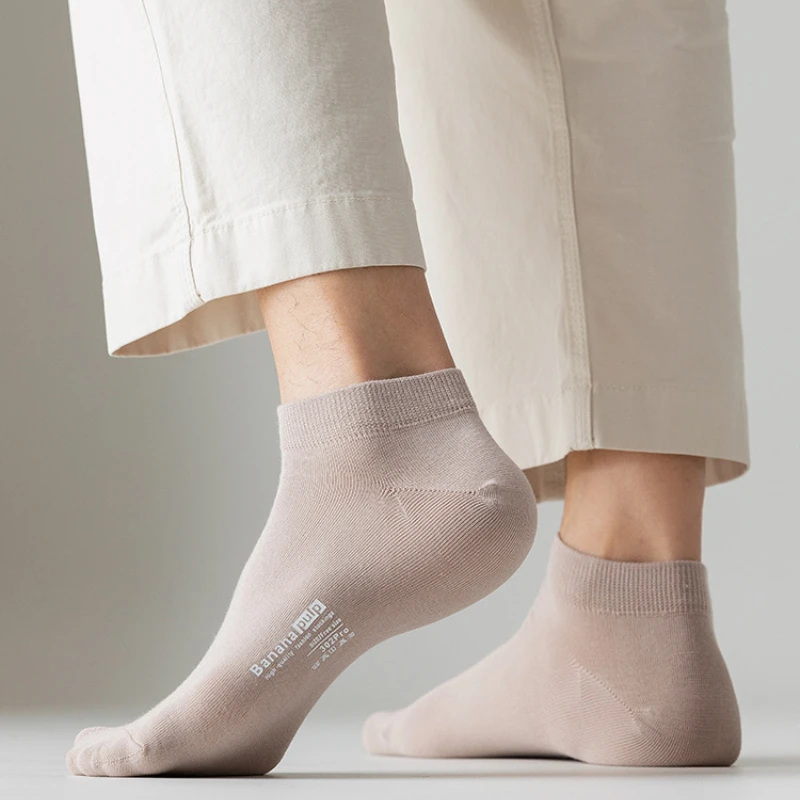Summer thin cotton Japanese solid color simple casual short tube socks sweat-absorbing and breathable