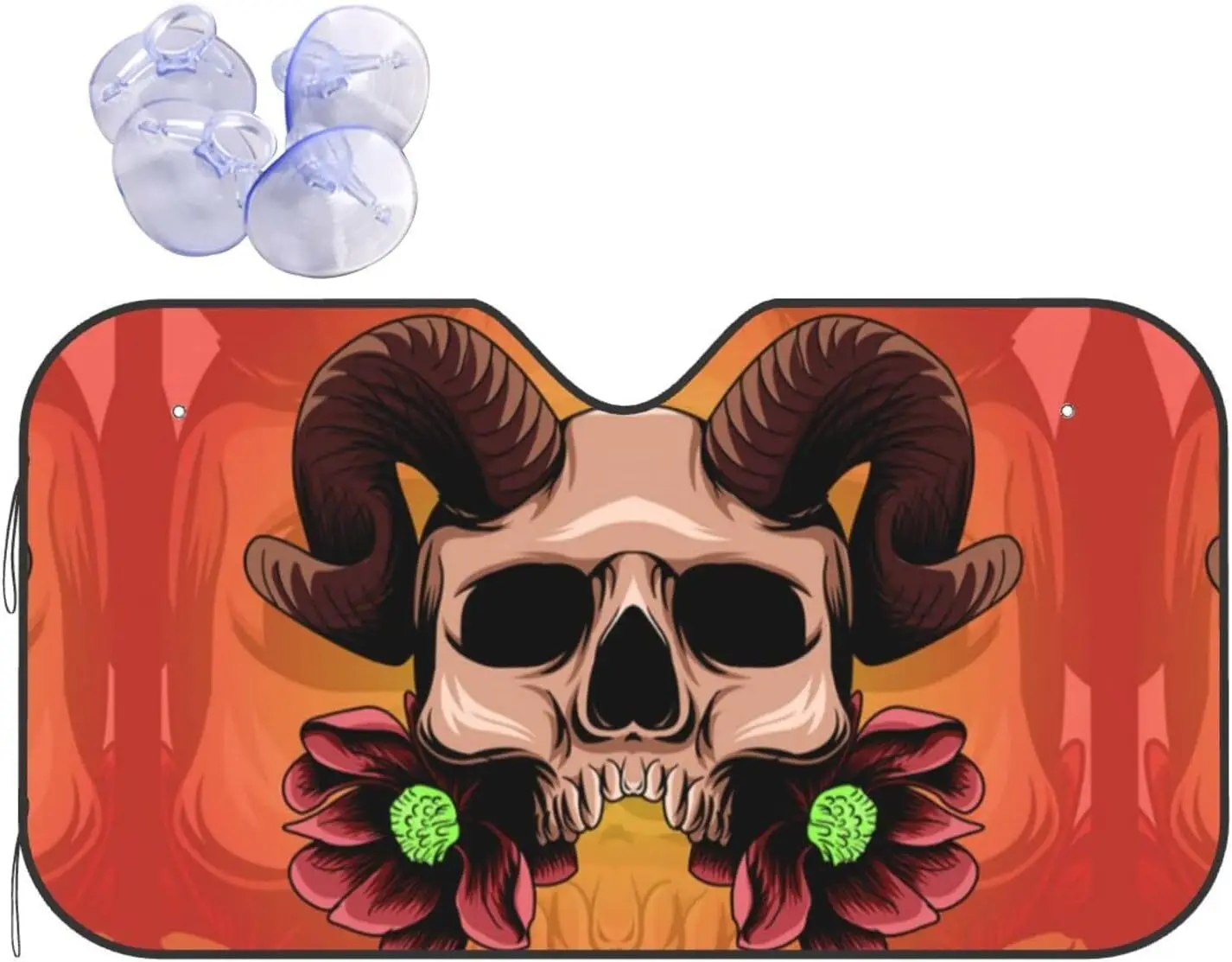 

Солнцезащитный козырек с цветочным рисунком черепа для переднего стекла автомобиля, козырек от солнца для большинства блоков седанов, максимальный УФ-луч Сохраняет ваше транспортное средство прохладным